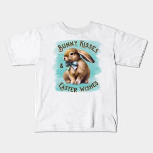 Bunny kisses and Easter wishes Kids T-Shirt